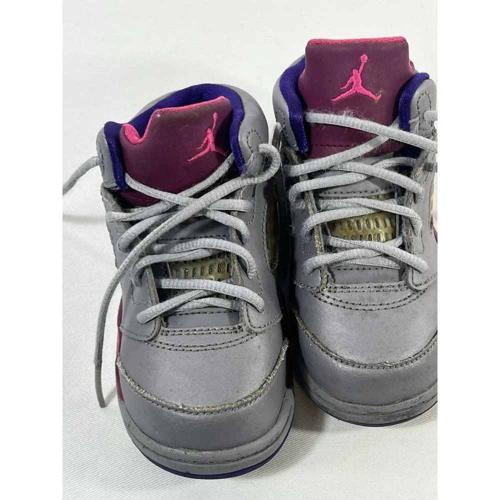 Air Jordan 5 Retro 23 Cement Grey/Pink Flash‎ Toddler Sz 7c 2013